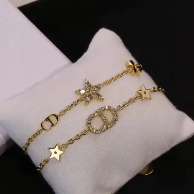 Gold Star & CD Charm Bracelet Set for Women