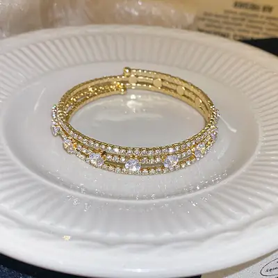 Rose Gold Zircon Bracelets Set for Women thumbnail 104