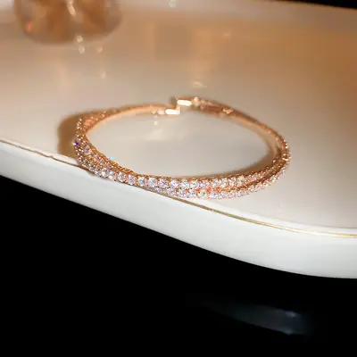 Rose Gold Zircon Bracelets Set for Women thumbnail 29