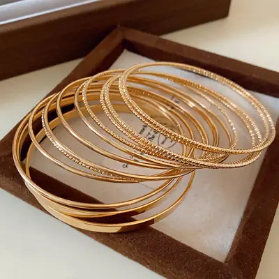 Rose Gold Zircon Bracelets Set for Women thumbnail 48