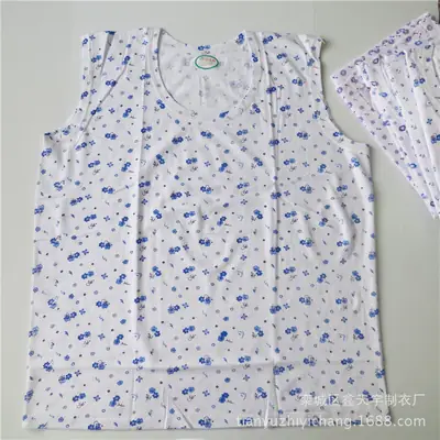 Cotton Floral Sleeveless Vest for Women Large Size