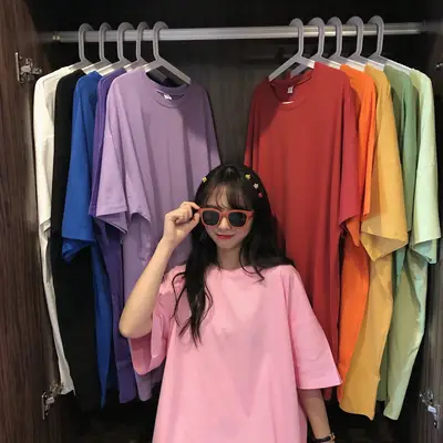 Women Loose Short Sleeve T-Shirt Black Spring
