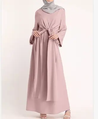 Women Solid Color Elegant Belt Dress Khaki High Quality