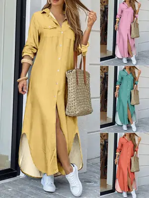 Women Printed Long Skirt Dress Summer Pink New Collection
