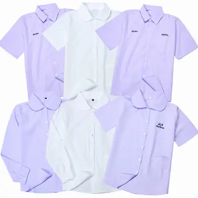 Thai School Uniform Girls Lilac Long Sleeve High Quality