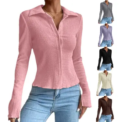 Women Solid Stitched Cardigan Gray Winter T-Shirt