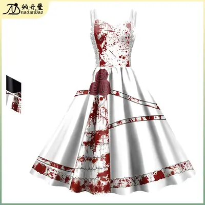 Women Halloween Blood Splatter Sling Dress Summer New Collection