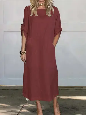 Women Cotton Loose Dress White Summer New Collection