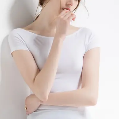 Women Slim Fit Modal T-Shirt Summer White