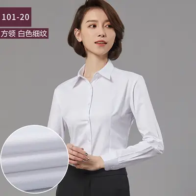 White Slim Fit Business Blouse for Women