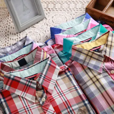 Women Summer Plaid Slim Fit Shirts Wholesale