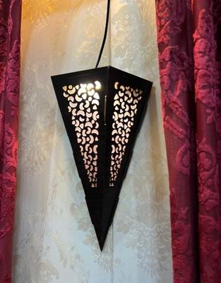 Rechargeable Wooden Wall Lamp Dark Brown Golden Glow thumbnail 2