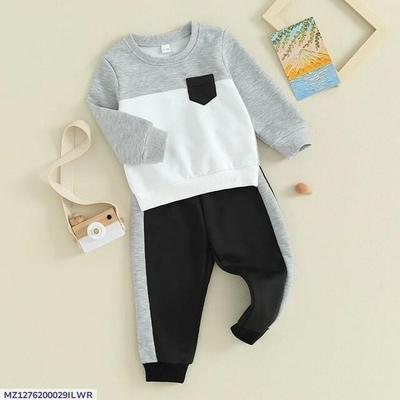 2 Pcs Boy's Polyester Plain Tracksuit thumbnail 3