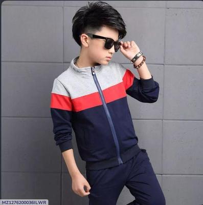 2 Pcs Boy's Fleece Printed Tracksuit thumbnail 3