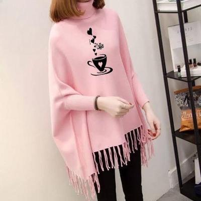 Women's Fleece Cup Printed Poncho Cape Shawl
