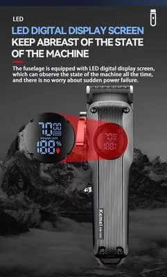 Kemei KM-1551 USB Rechargeable Clipper for Men with 6 Combs thumbnail 3