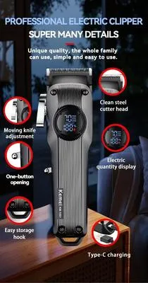Kemei KM-1551 USB Rechargeable Clipper for Men with 6 Combs thumbnail 4