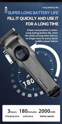 Kemei KM-1551 USB Rechargeable Clipper for Men with 6 Combs thumbnail 5