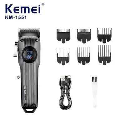 Kemei KM-1551 USB Rechargeable Clipper for Men with 6 Combs thumbnail 6