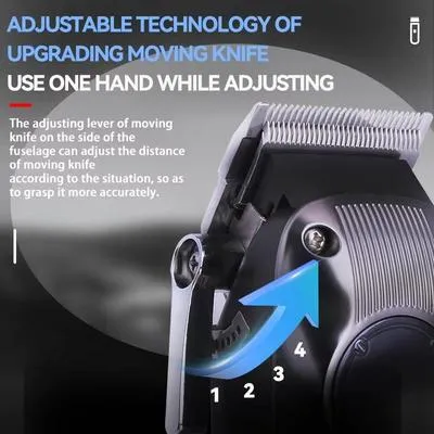 Kemei KM-1551 USB Rechargeable Clipper for Men with 6 Combs thumbnail 7