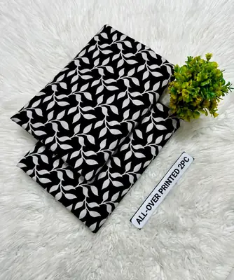 2 Pcs Women's Unstitched Printed Suit thumbnail 2