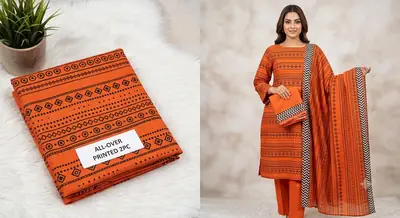2 Pcs Women's Unstitched Printed Suit