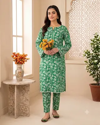 2 Pcs Women's Unstitched Printed Suit