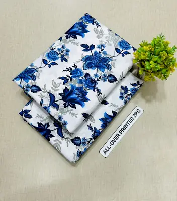 2 Pcs Women's Unstitched Printed Suit thumbnail 2
