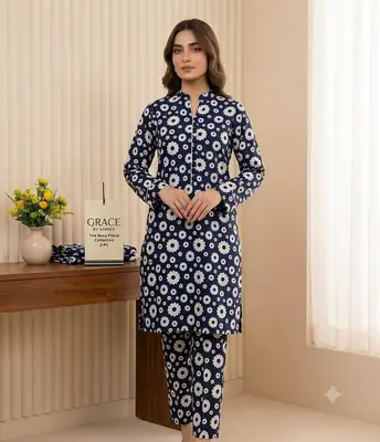 2 Pcs Women's Unstitched Printed Suit