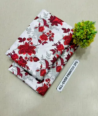 2 Pcs Women's Unstitched Printed Suit thumbnail 2