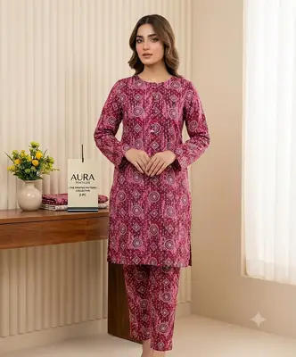 2 Pcs Women's Unstitched Printed Suit