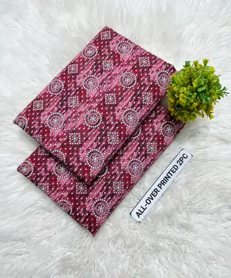 2 Pcs Women's Unstitched Printed Suit thumbnail 2