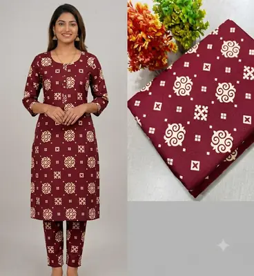 2 Pcs Women's Unstitched Printed Suit