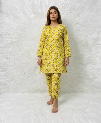 2 Pcs Women's Unstitched Printed Suit