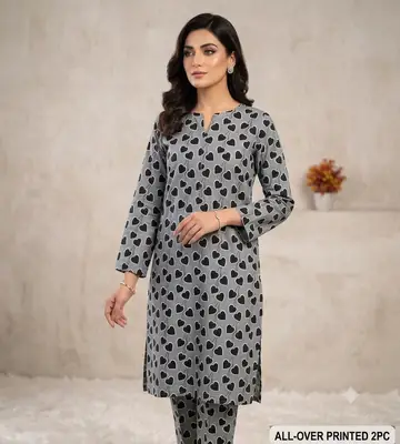 2 Pcs Women's Unstitched Printed Suit