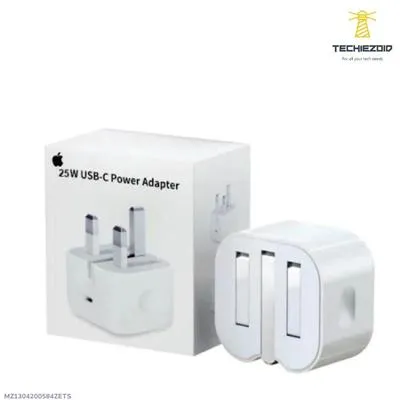 25W USB-C Fast Charger White UK Plug thumbnail 3
