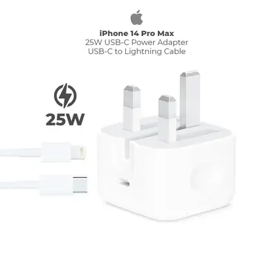 25W iPhone C-C Pd Power Adapter Charger 3 Pin (Uk Pin)