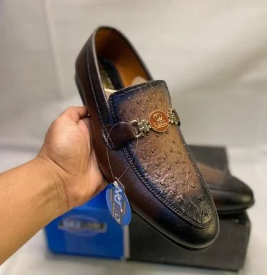 Men's Brown Synthetic Leather Fancy Loafers with Strap