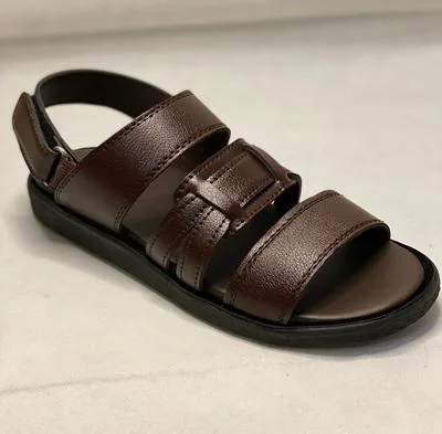 Men's Brown Leather Fancy Sandals Size 39-44