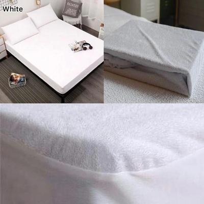 Premium Waterproof Terry Cotton Mattress Cover White Double Bed thumbnail 2