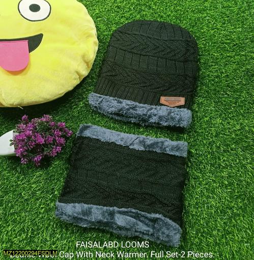 Unisex Wool Beanie & Neck Warmer Set Winter Warm Pakistan thumbnail 1
