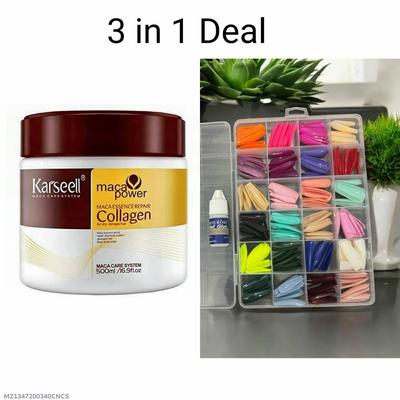 3 in 1 Hair Mask + Fake Nails Set for Pakistani Women thumbnail 5
