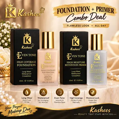 Kashee's Eventone Foundation + Primer Deal, (30ML+15ML)