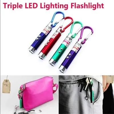 3 in 1 LED Laser Pen with Carabiner & LED Light thumbnail 2