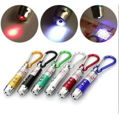 3 in 1 LED Laser Pen with Carabiner & LED Light thumbnail 3