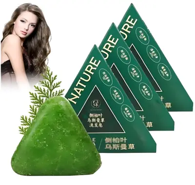 Triangle Green Soap Shampoo Bar, China Made thumbnail 4