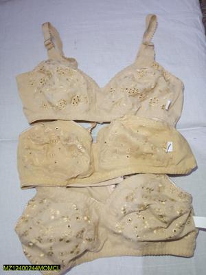 Premium Cotton Bra with Golden Embroidery for Daily Wear thumbnail 3