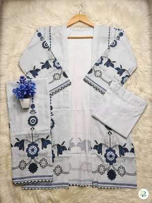 3 Pcs Women's Stitched Swiss Voile Printed Suit thumbnail 8