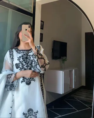 3 Pcs Women's Stitched Organza Embroidered Suit thumbnail 3