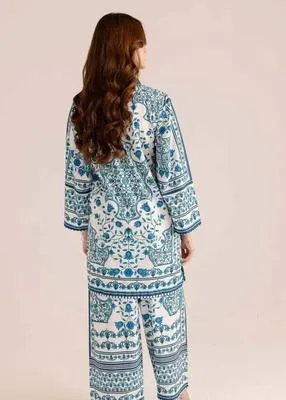 Blue Printed Swiss Lawn 2-Piece Co-Ord Set for Women thumbnail 3